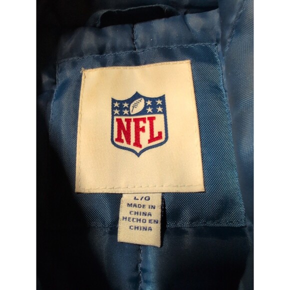 Vintage NFL Indianapolis Colts Hooded Puffer Jacket Mens L Blue Zip Up - Picture 3 of 6
